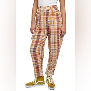 FREE PEOPLE Make A Stand Plaid Trousers NWOT